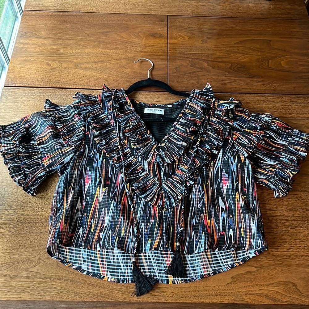 Opening Ceremony Marble Ruffle Top - Picture 5 of 11